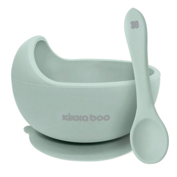 Set castron de silicon cu lingura Yummy Mint - imagine 2