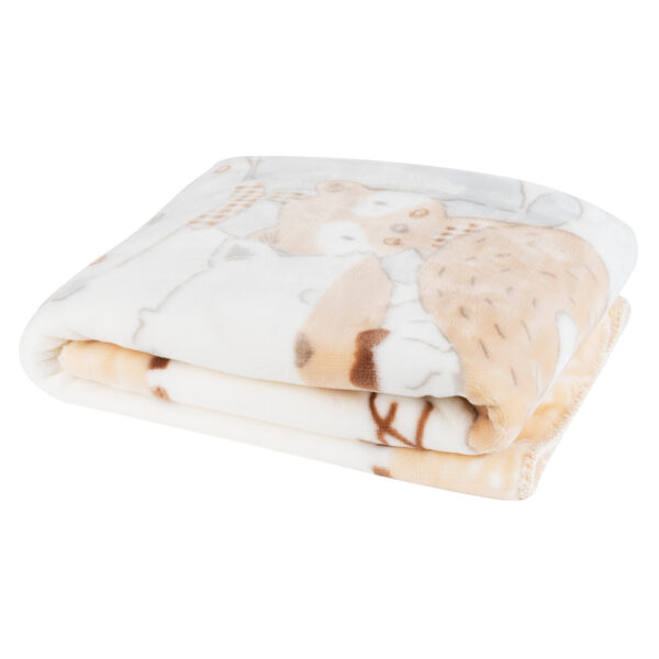 Paturica moale Super Soft 80*110 см. FUNNY FRIENDS Beige - imagine 2