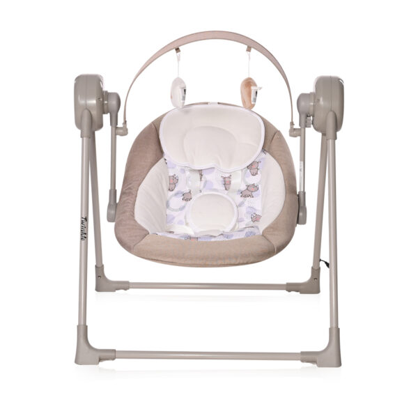 Люлька-шезлонг электронная Lorelli TWINKLE RHINO Beige — изображение 3