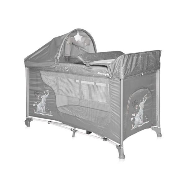 Кровать-манеж Lorelli MOONLIGHT 2 Rocker Grey Fun — изображение 3