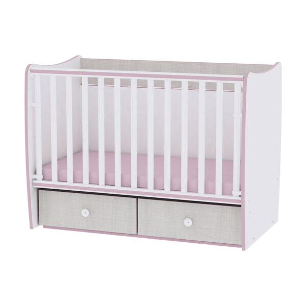 Patuc pentru copii Lorelli MATRIX White/Pink Crossline - imagine 2