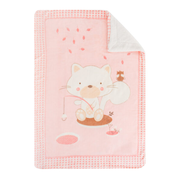 Paturica moale 80*110 cm, Polar Sherpa Fisher Pink - imagine 3