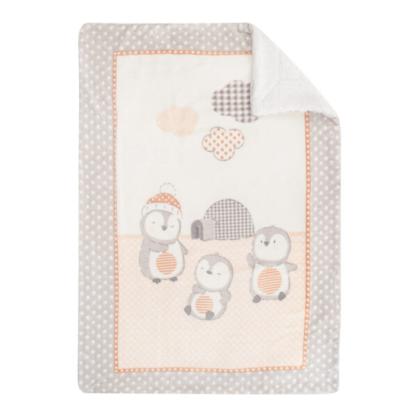 Paturica moale 80*110 cm, Polar Sherpa Pingui Family Beige - imagine 3
