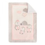 Мягкий зимний плед 80*110 cm, Polar Sherpa Pingui Family Pink
