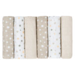 Scutece de muselina, 6 buc. 30x30cm, Kikkaboo Dots Beige