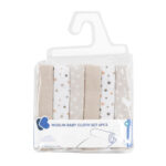 Scutece de muselina, 6 buc. 30x30cm, Kikkaboo Dots Beige - imagine 2