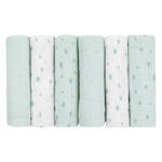 Муслиновые салфетки, 6 шт. 30x30cm, Kikkaboo Dots Blue
