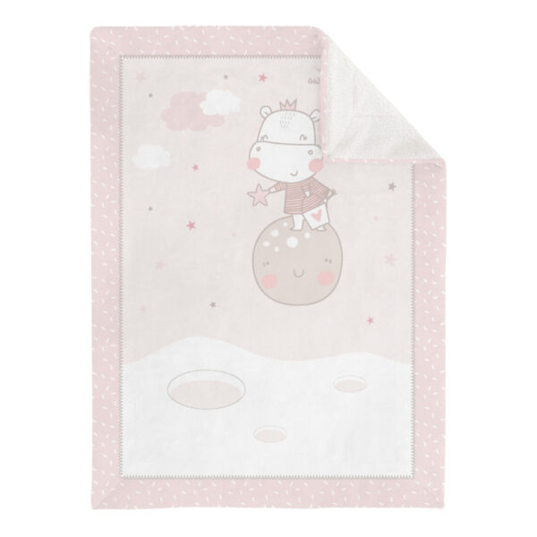 Paturica moale 80*110 cm, Polar Sherpa Kikkaboo Hippo Dreams - imagine 2