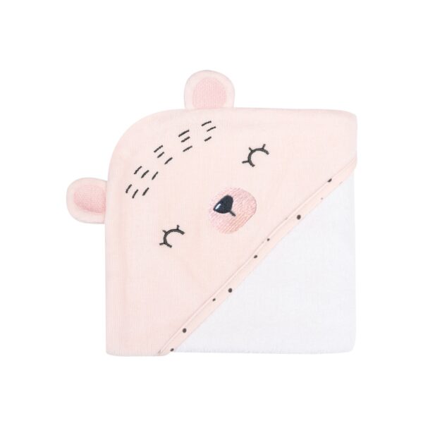 Prosop cu glugă 90х90 сm Bear with me Pink /31104010059/ - imagine 2