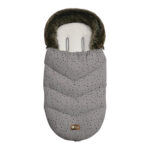 Утеплённый конверт в коляску LUXURY FUR Dots Grey