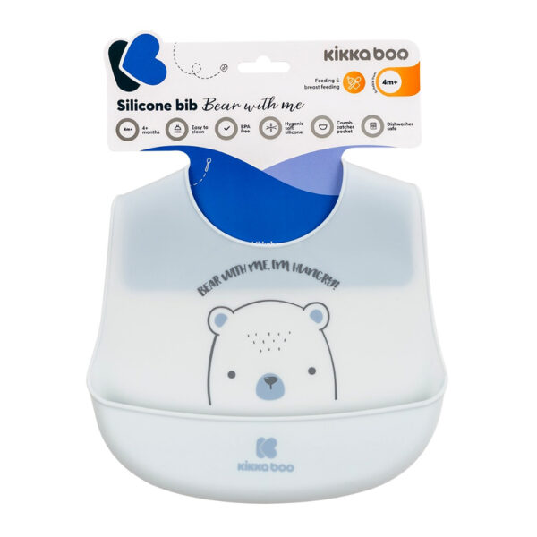 Мягкий силиконовый нагрудник Bear With Me Blue — изображение 2