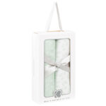 Scutece set 2 museline 80x80 сm Kikkaboo Leaves Mint - imagine 2