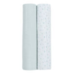 Scutece set 2 museline 80x80 сm Kikkaboo Dots Blue