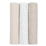 Scutece set 3 museline 80x80 сm Kikkaboo Dots Beige