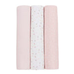Scutece set 3 museline 80x80 сm Kikkaboo Confetti Pinke
