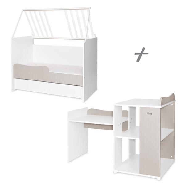 Кроватка детская Lorelli MULTI 190*72 cm, White/String — изображение 4