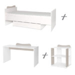 Кроватка детская Lorelli MULTI 190*72 cm, White/String — изображение 6