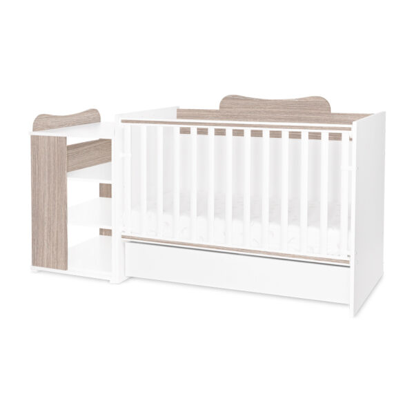 Кроватка детская Lorelli MULTI 190*72 cm, White/Coffe — изображение 7