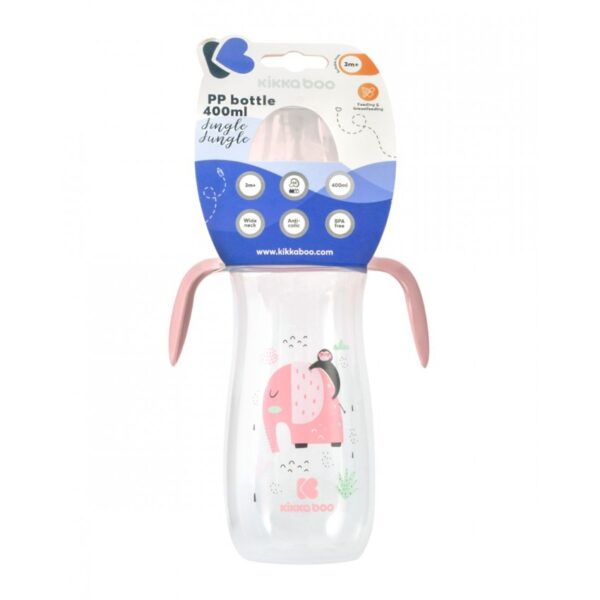 Biberon anticolic 400 ml Jingle Jungle Pink - imagine 2