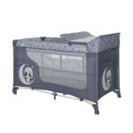 Кровать-манеж Lorelli MOONLIGHT 2 Cool Grey PANDAS