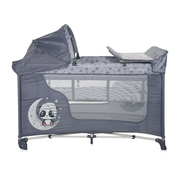 Кровать-манеж Lorelli MOONLIGHT 2 PLUS Cool Grey PANDAS — изображение 2