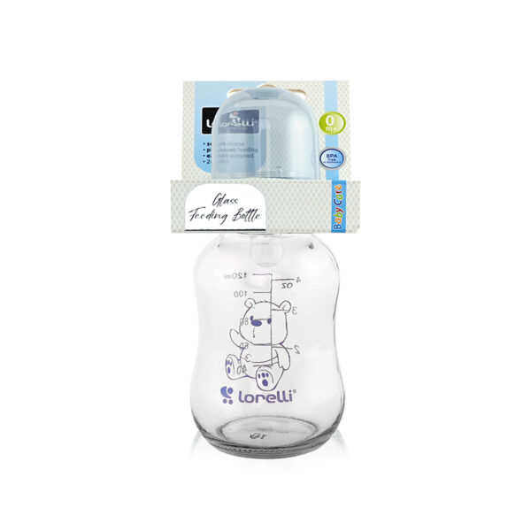 Biberon din sticla 120 ml Lorelli MOONLIGHT Blue - imagine 2