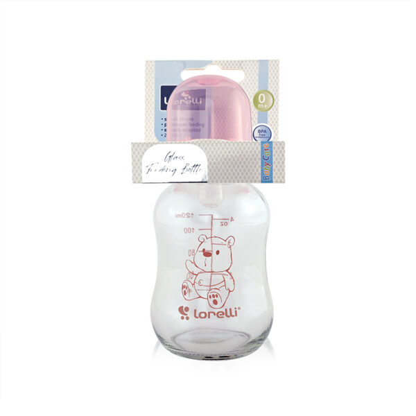 Biberon din sticla 120 ml Lorelli BLUSH Pink - imagine 2