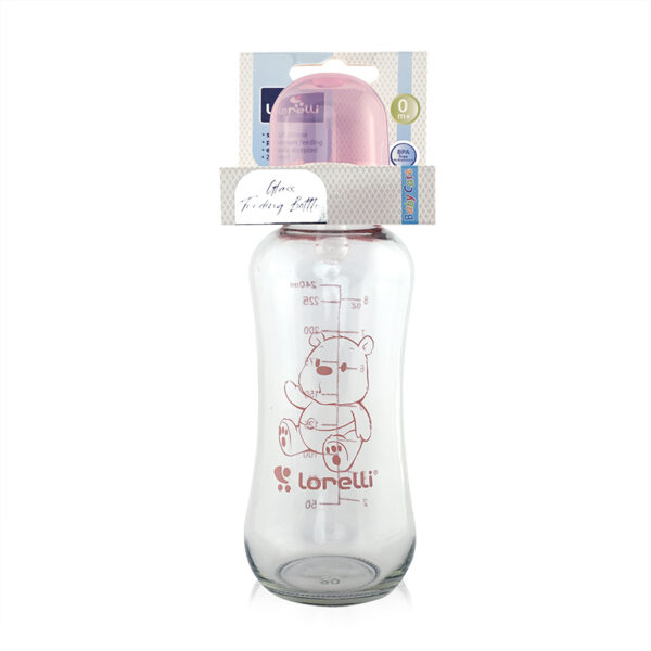 Biberon din sticla 240 ml Lorelli BLUSH Pink - imagine 2