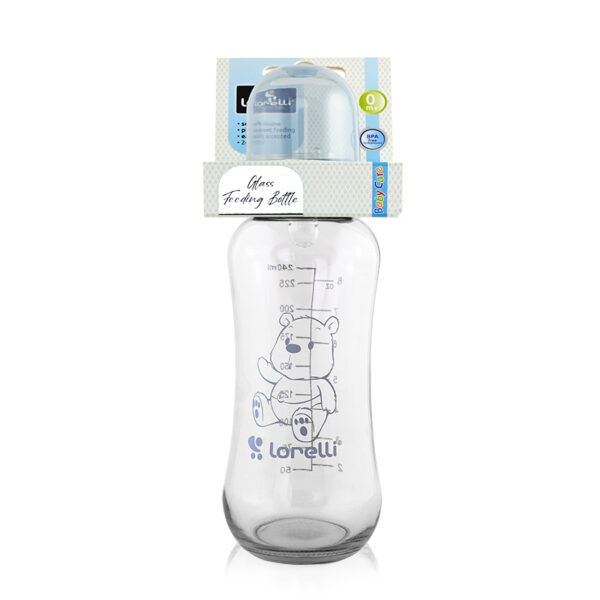Biberon din sticla 240 ml Lorelli MOONLIGHT Blue - imagine 2
