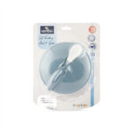 Set castron cu ventuza, capac si lingurita Lorelli MOONLIGHT Blue - imagine 2