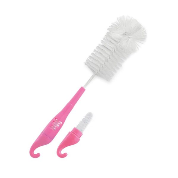 Perie pentru biberoane cu accesoriu pentru tetine Lorelli Pink - imagine 2