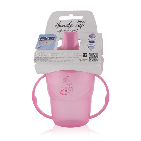 Кружка с ручками и твердым носиком 210 мл Lorelli Pink — изображение 2
