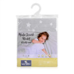 Scutec pled din muselina Lorelli 80x80 cm, Grey with Stars /10340092308/ - imagine 2