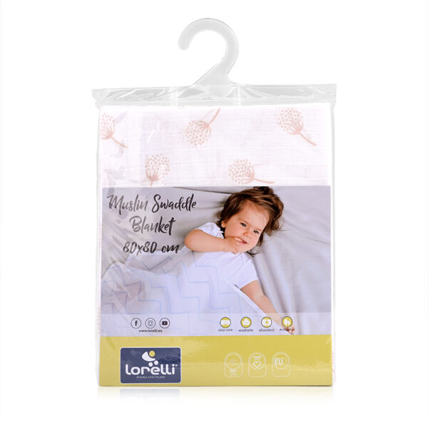 Scutec pled din muselina Lorelli 80x80 cm, Rose Floral /10340092303/ - imagine 2
