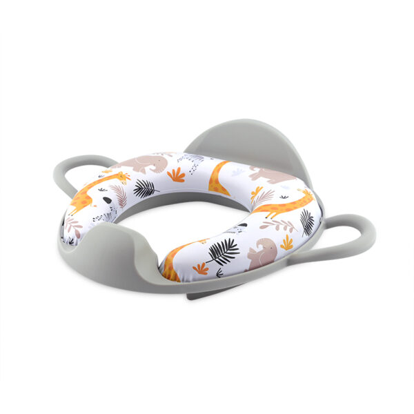 Мягкое сиденье на унитаз с ручками и спинкой Lorelli ANIMALS Grey — изображение 2