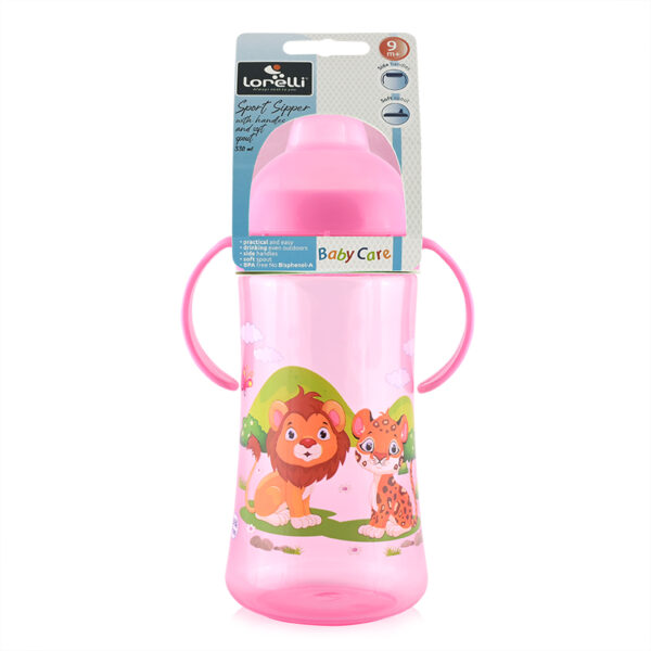 Бутылочка для кормления с ручками 330 ml, Lorelli PINK — изображение 2