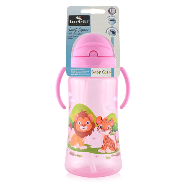 Бутылочка спорт с ручками 330 ml, Lorelli PINK — изображение 2
