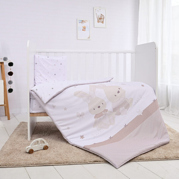 Set lenjerie pat 3 elem. Lorelli HONEY BUNNY BEIGE - imagine 3