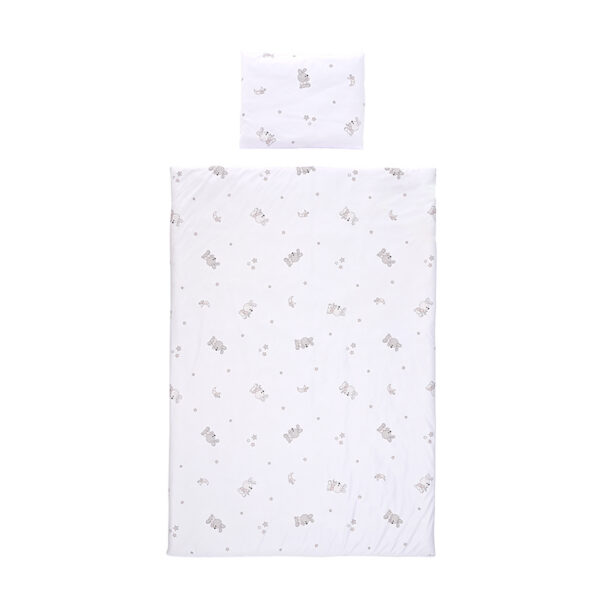Set lenjerie pat 3 elem. Lorelli LITTLE RABBITS GREY - imagine 2