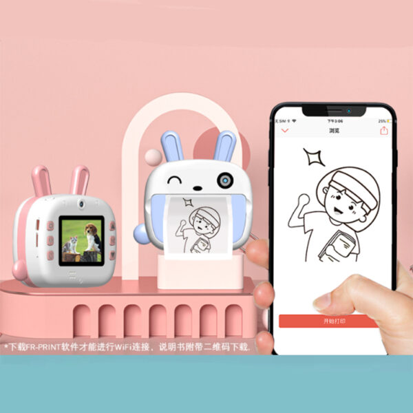 Aparat foto mini copii, wi fi, imprimare - imagine 4