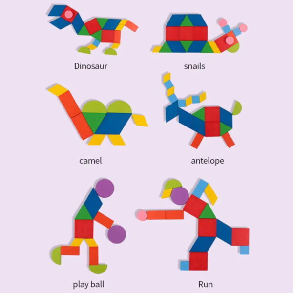 Joc educativ Montessori, Tangram - imagine 3