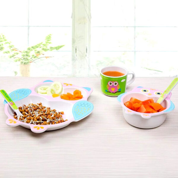 Set pentru copii din bambus, 5 buc, BUFNITA - imagine 2