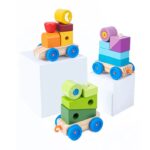 Деревянная игрушка конструктор-сортер ПАРОВОЗИК — изображение 3
