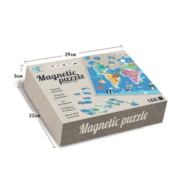 Puzzle Magnetic Mega Creative Harta Lumii, 168 elem. - imagine 3