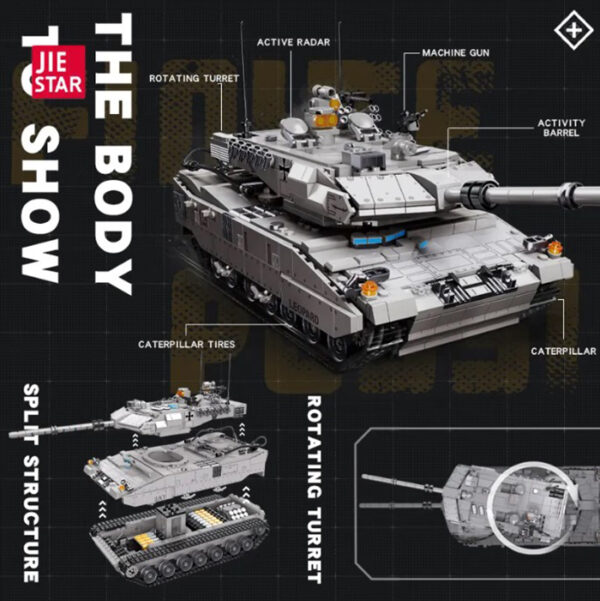 Constructor JIESTAR Tanc LEOPARD 2A7, 1498 elem. - imagine 4