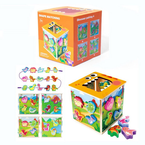 Cub logic din lemn educațional, in sortim - imagine 4
