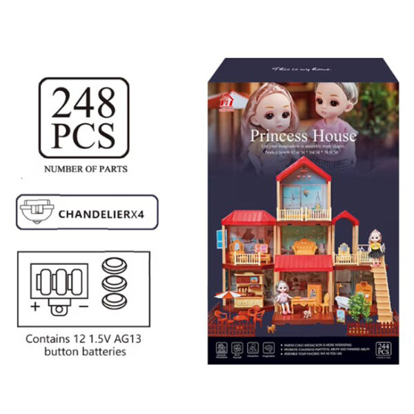 Двухэтажный домик для кукол PRINCESS HOUSE, 248 дет. — изображение 3