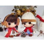 Set papusi de colectie Ddung CUPLU DE IARNA, 18 cm - imagine 2