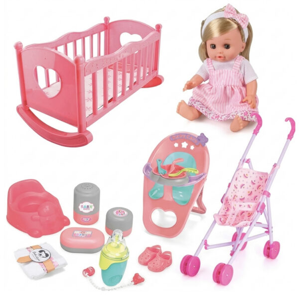 Игровой набор кукла с коляской, кроваткой и стульчиком My Sweet Doll — изображение 2