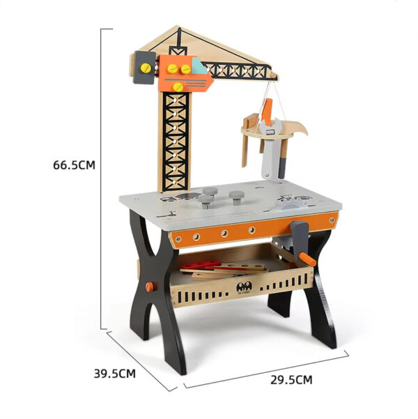 Jucarie tip macara din lemn cu set de instrumente - imagine 6